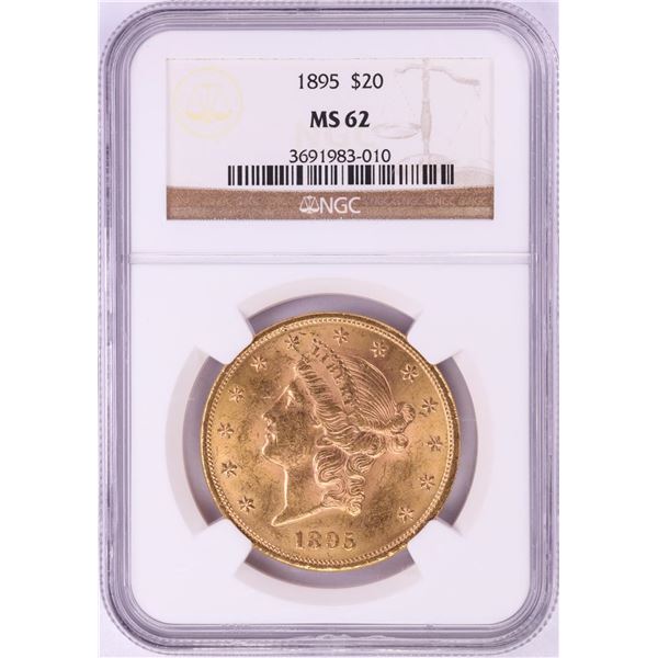 1895 $20 Liberty Head Double Eagle Gold Coin NGC MS62