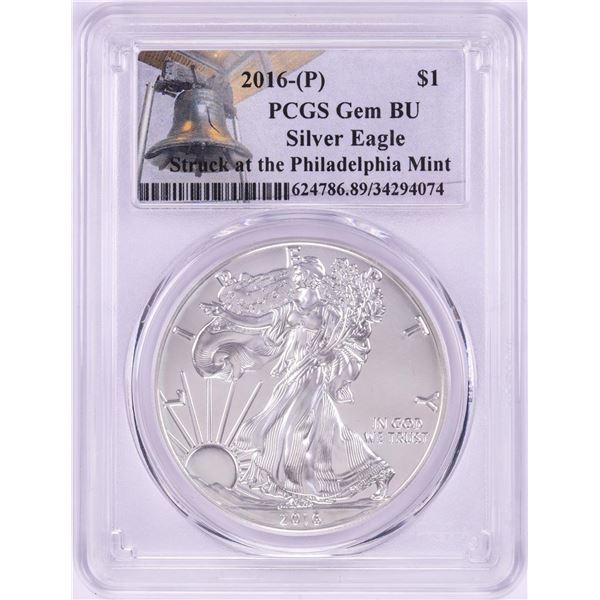 2016-P $1 American Silver Eagle Coin PCGS Gem BU Struck at the Philadelphia Mint