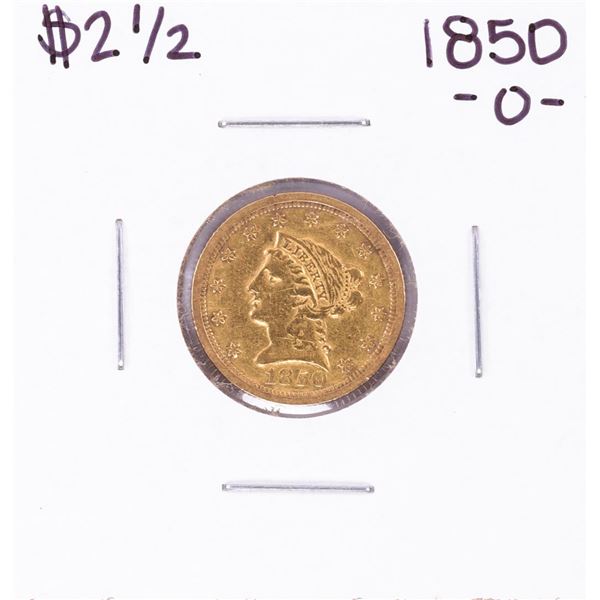 1850-O $2 1/2 Liberty Head Quarter Gold Coin