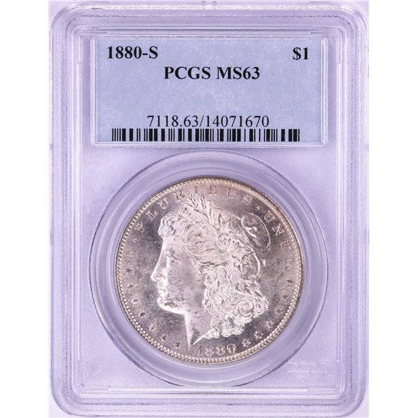 1880-S $1 Morgan Silver Dollar Coin PCGS MS63