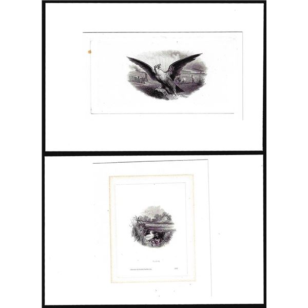 Lot of (2) 1800's Vignette from Original Proof Plates