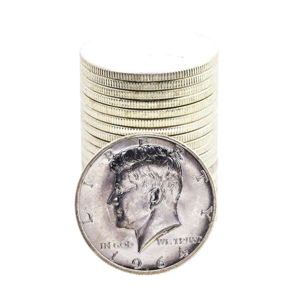 Roll of (20) Brilliant Uncirculated 1964-D Kennedy Half Dollar Coins