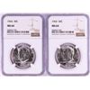 Image 1 : Lot of (2) 1964 Kennedy Half Dollar Coins NGC MS64