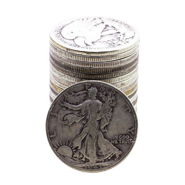 Roll of (20) Mixed Date Walking Liberty Half Dollar Coins