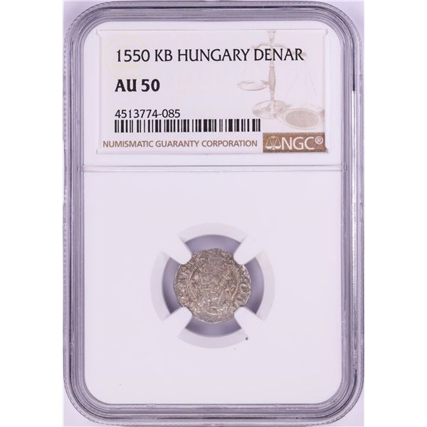 1550 KB Hungary Denar 'Madonna and Child' Coin NGC AU50