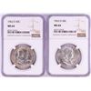 Image 1 : Lot of 1962-D & 1963-D Franklin Half Dollar Coins NGC MS64
