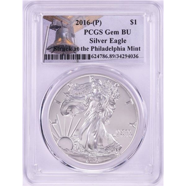 2016-P $1 American Silver Eagle Coin PCGS Gem BU Struck at the Philadelphia Mint