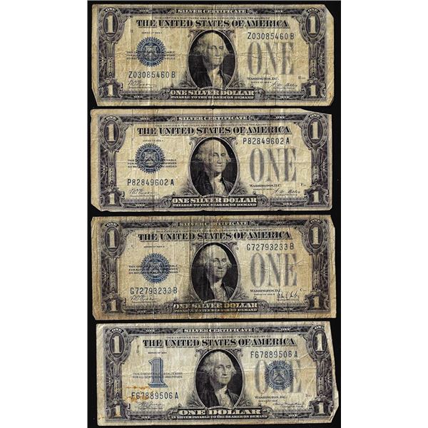 Lot of (4) 1928A/1928B/1934 $1 Funnyback Silver Certificate Notes