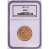 Image 1 : 1881 $10 Liberty Head Eagle Gold Coin NGC MS60