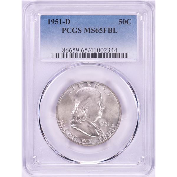 1951-D Franklin Half Dollar Coin PCGS MS65FBL