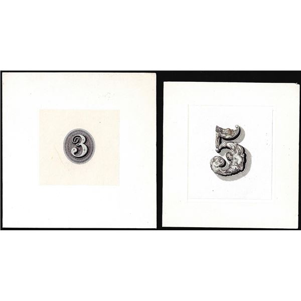Lot of (2) 1800's Vignette from Original Proof Plates