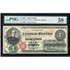 Image 1 : 1862 $1 Legal Tender Note Fr.16 PMG Choice About Uncirculated 58EPQ