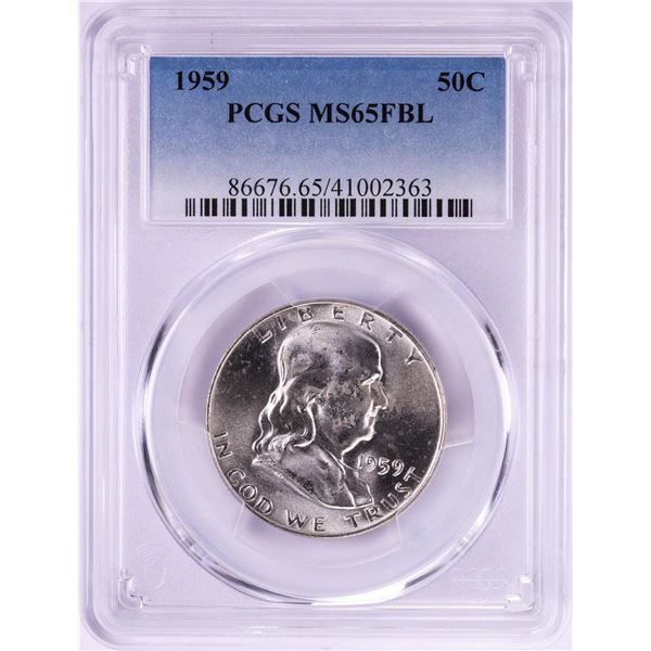 1959 Franklin Half Dollar Coin PCGS MS65FBL