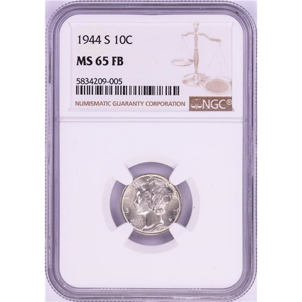 1944-S Mercury Dime Coin NGC MS65FB
