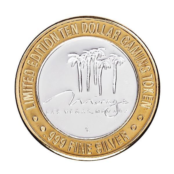.999 Silver The Mirage Las Vegas, Nevada $10 Casino Gaming Token Limited Edition