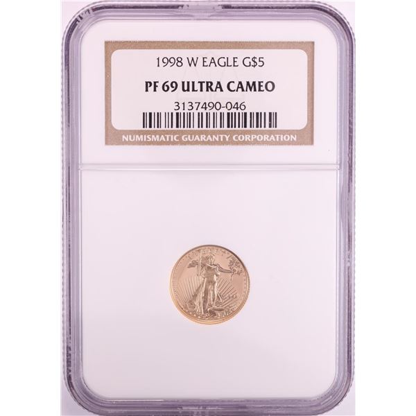 1998-W $5 Proof American Gold Eagle Coin NGC PF69 Ultra Cameo