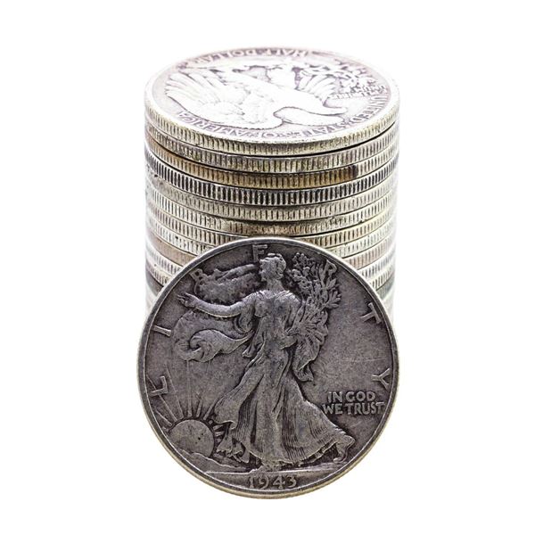 Roll of (20) Mixed Date Walking Liberty Half Dollar Coins