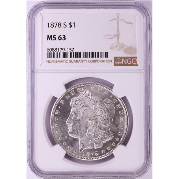 1878-S $1 Morgan Silver Dollar Coin NGC MS63