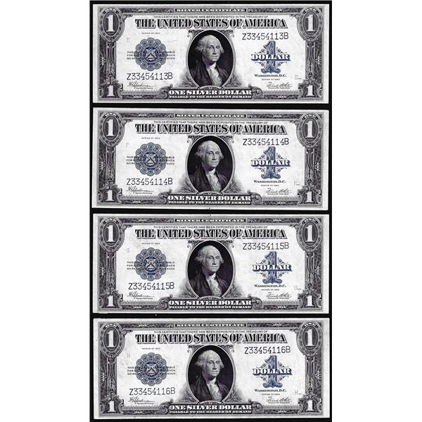 Cut Sheet of (4) Consecutive 1923 $1 Silver Certificate Notes