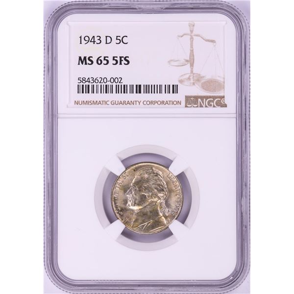 1943-D Jefferson Nickel Coin NGC MS65 5FS
