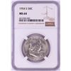 Image 1 : 1954-S Franklin Half Dollar Coin NGC MS64