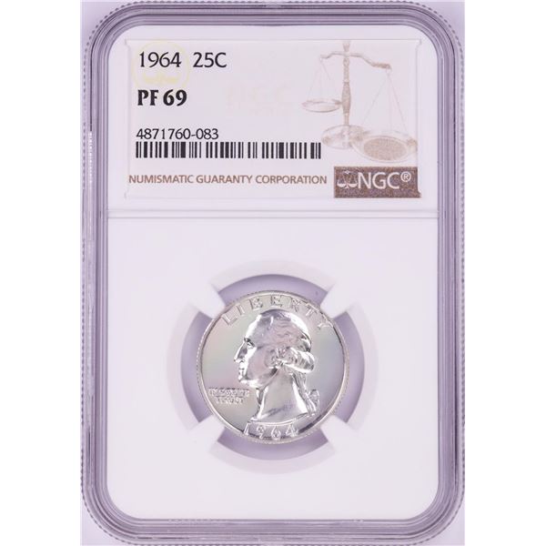 1964 Proof Washington Quarter Coin NGC PF69