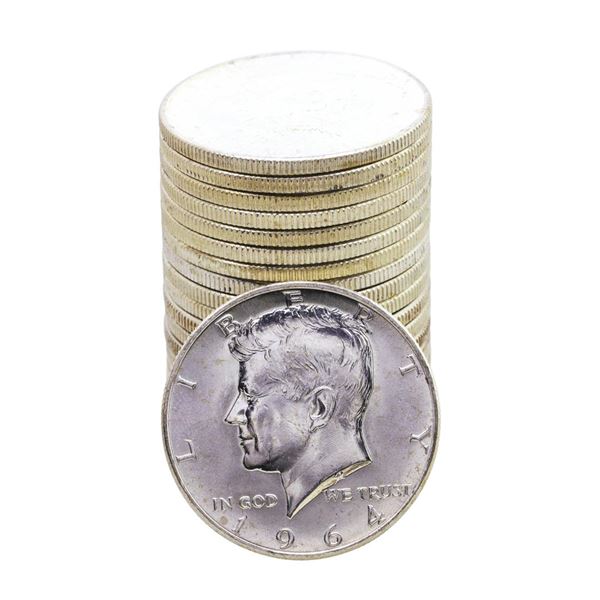 Roll of (20) Brilliant Uncirculated 1964-D Kennedy Half Dollar Coins