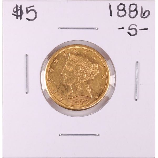 1886-S $5 Liberty Head Half Eagle Gold Coin