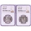 Image 1 : Lot of 1958-D & 1959-D Franklin Half Dollar Coins NGC MS63FBL