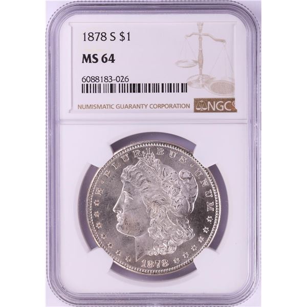 1878-S $1 Morgan Silver Dollar Coin NGC MS64