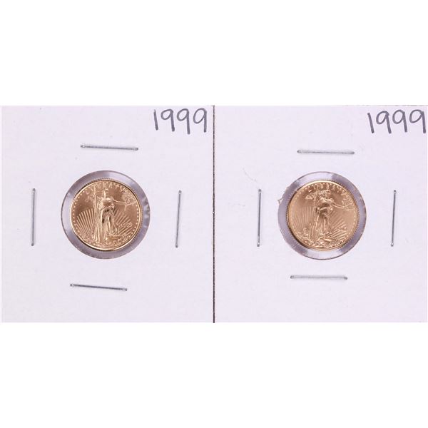 Lot of (2) 1999 $5 American Gold Eagle Coins