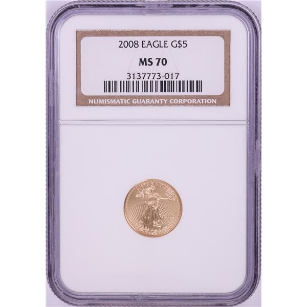2008 $5 American Gold Eagle Coin NGC MS70