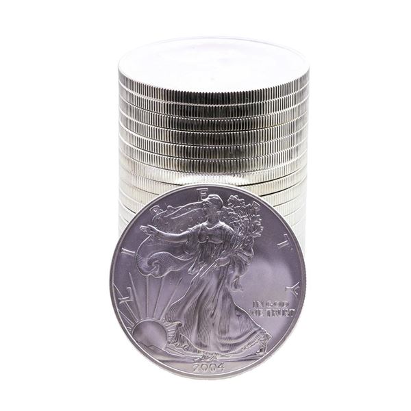 Roll of (20) Brilliant Uncirculated 2004 $1 American Silver Eagle Coins