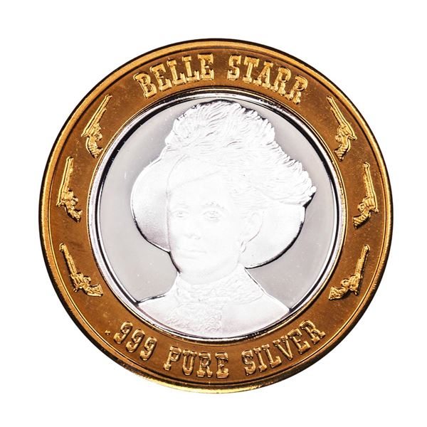 .999 Silver Limited Edition Gunfighters Series Belle Starr Casino Gaming Token