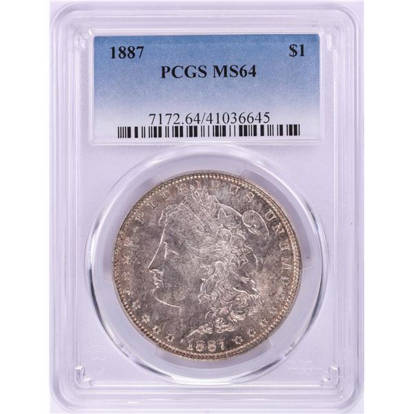 1887 $1 Morgan Silver Dollar Coin PCGS MS64