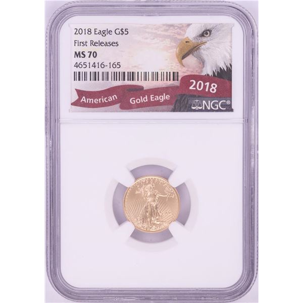 2018 $5 American Gold Eagle Coin NGC MS70 First Releases