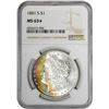 Image 2 : 1881-S $1 Morgan Silver Dollar Coin NGC MS63* Star Amazing Toning