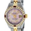 Image 1 : Rolex Ladies Two Tone Ice Pink Diamond & Ruby Oyster Perpetual Datejust Watch