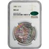 Image 2 : 1881-S $1 Morgan Silver Dollar Coin NGC MS62 CAC Amazing Toning