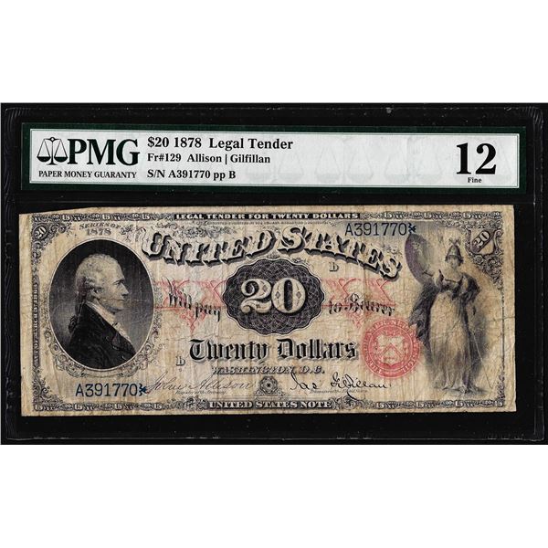 1878 $20 Legal Tender Note Fr.129 PMG Fine 12