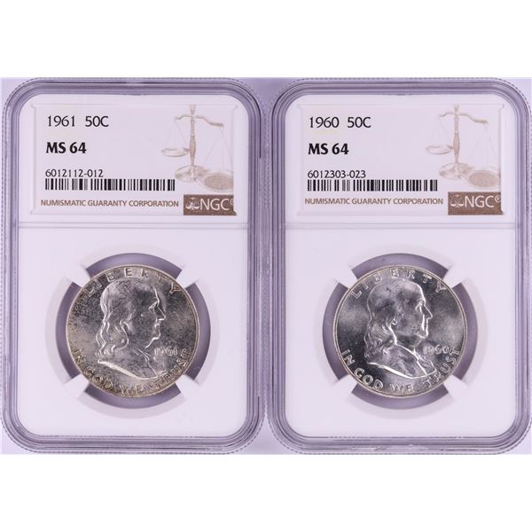 Lot of 1960-1961 Franklin Half Dollar Coins NGC MS64