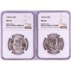 Image 1 : Lot of 1954-S & 1954-D Franklin Half Dollar Coins NGC MS64