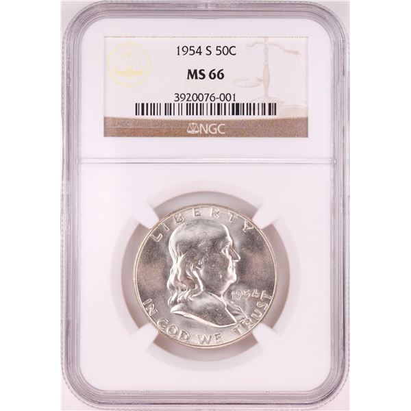1954-S Franklin Half Dollar Coin NGC MS66