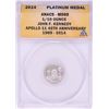 Image 1 : 2014 Proof 1/10 oz Platinum JFK Apollo 11 Anniversary Medal ANACS MS68