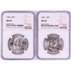 Image 1 : Lot of 1960-1961 Franklin Half Dollar Coins NGC MS64