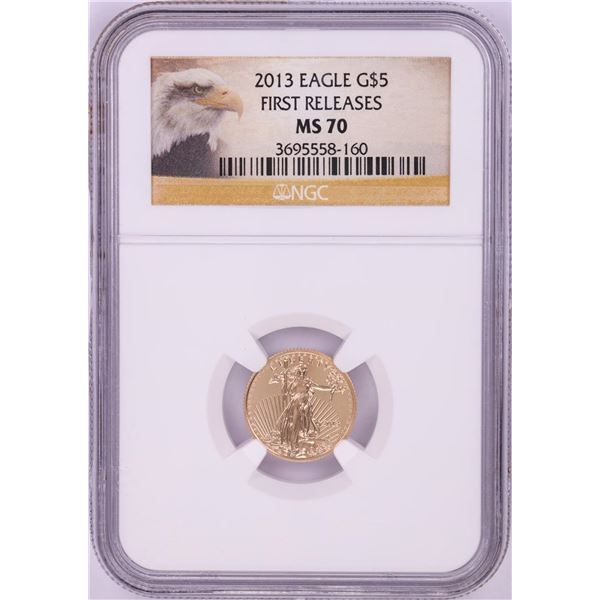 2013 $5 American Gold Eagle Coin NGC MS70 First Releases