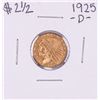 Image 1 : 1925-D $2 1/2 Indian Head Quarter Eagle Gold Coin