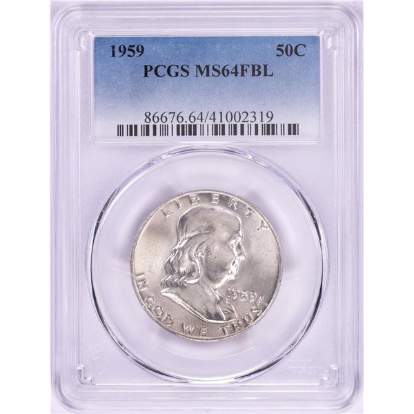 1959 Franklin Half Dollar Coin PCGS MS64FBL