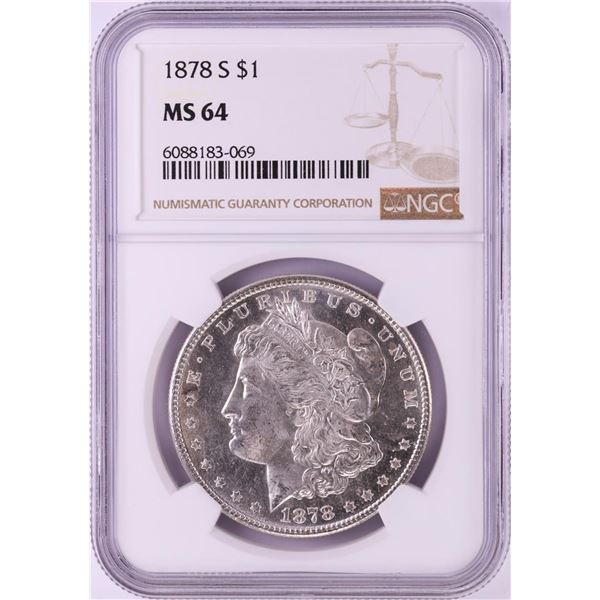 1878-S $1 Morgan Silver Dollar Coin NGC MS64