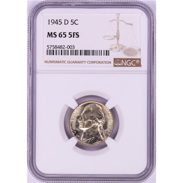 1945-D Jefferson Nickel Coin NGC MS65 5FS